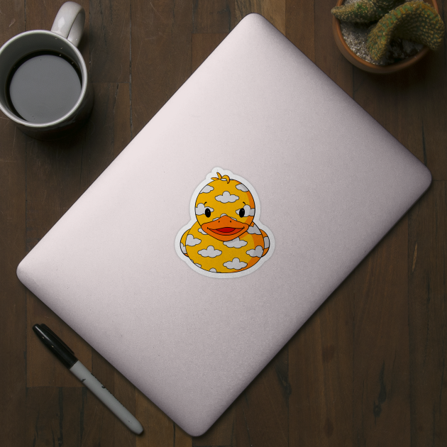 Cloud Pattern Rubber Duck by Alisha Ober Designs